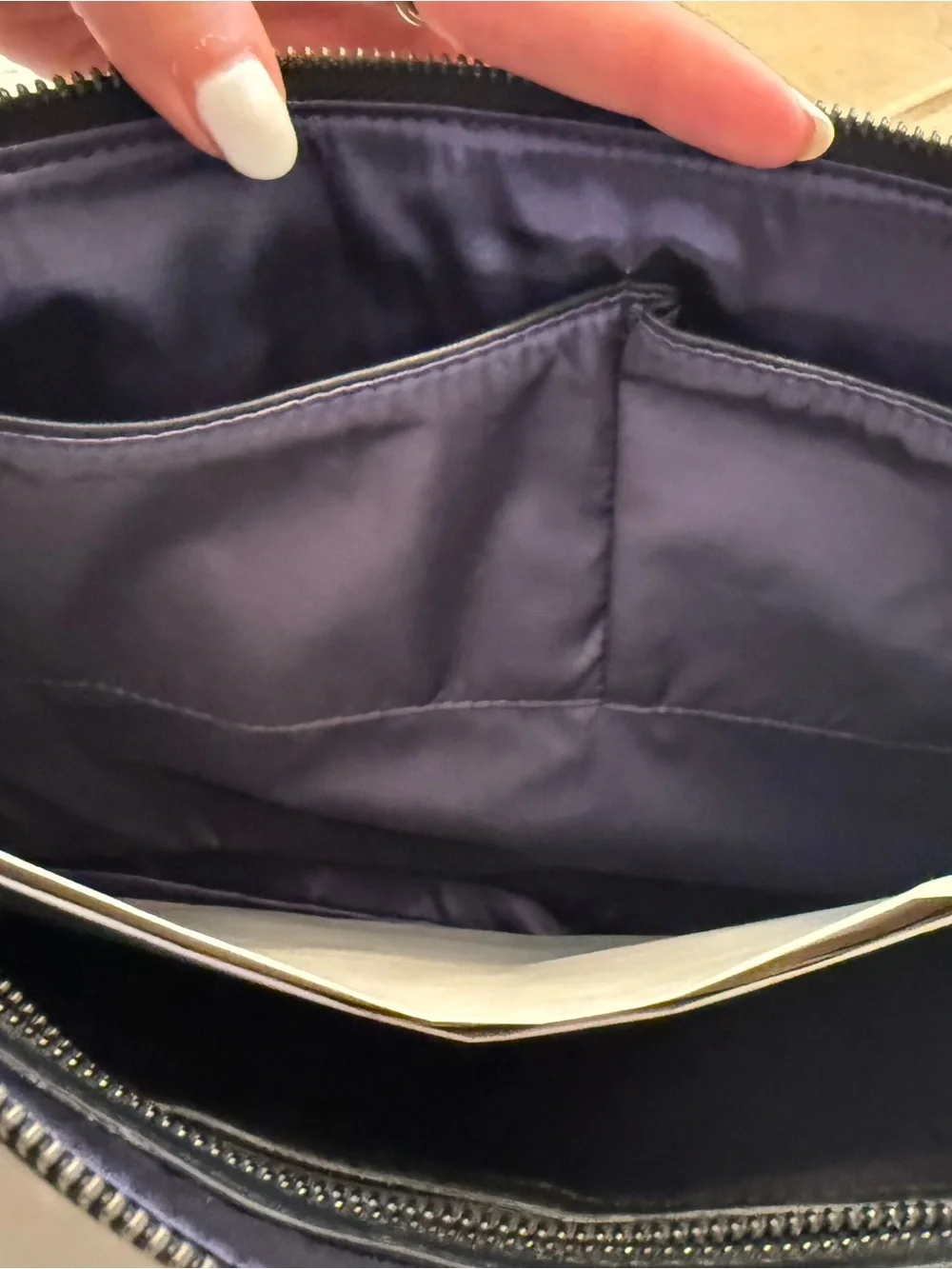 Neiman Marcus Designer Black Perforated Leather Zip Clutch